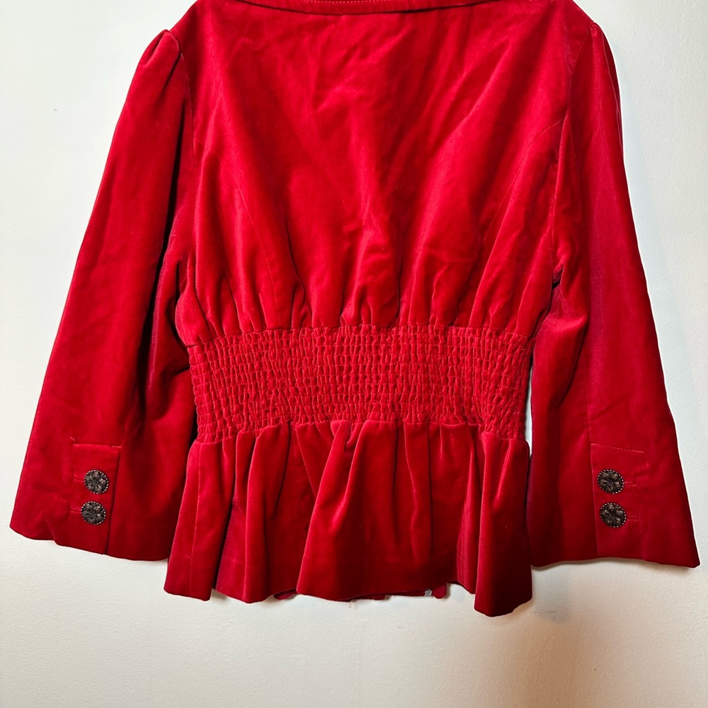 "Vintage" Anthropologie -  Red Velvet Pin Up Style Coat - Picture 3 of 7